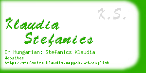klaudia stefanics business card